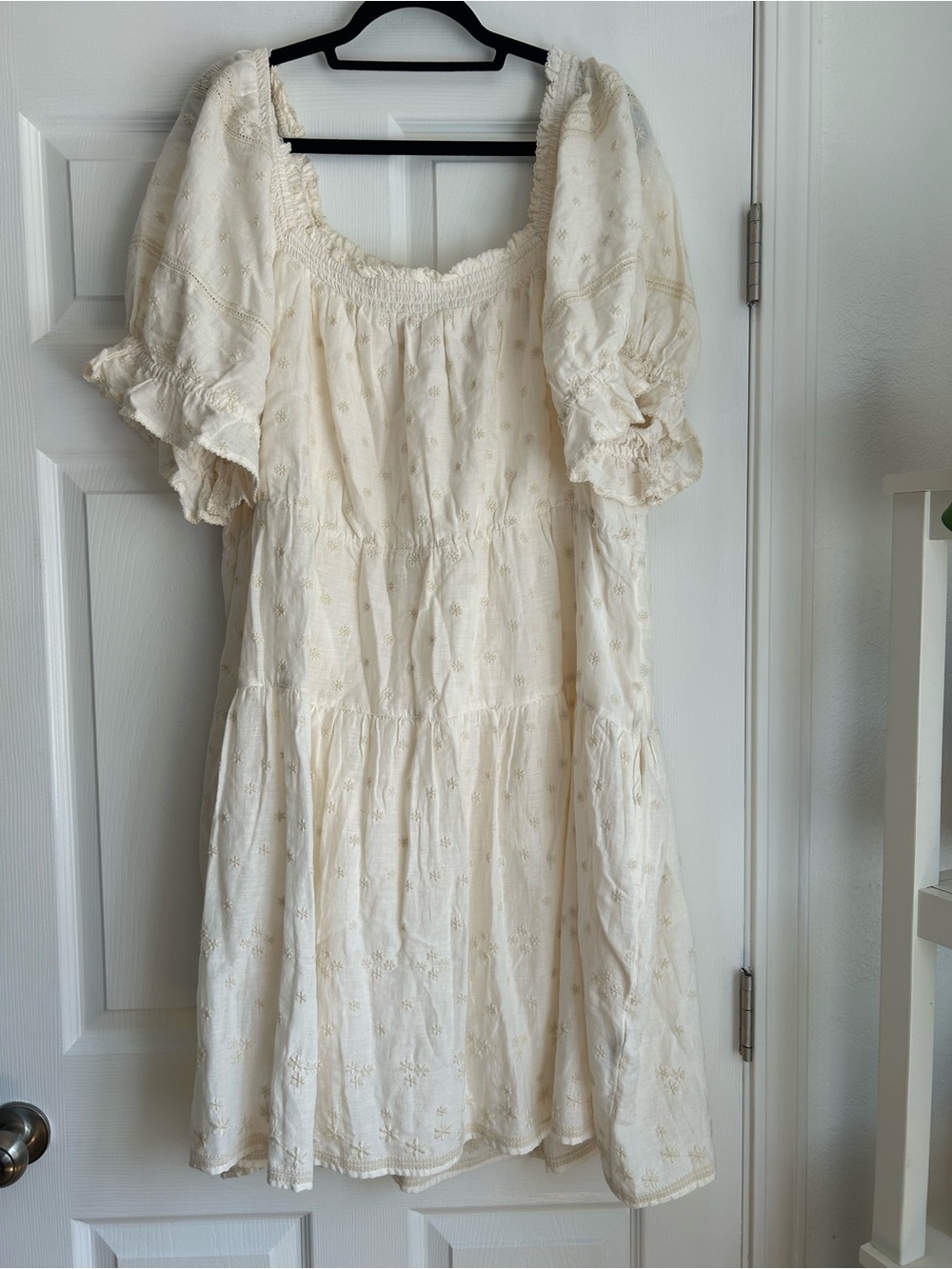 Old navy cream eyelet babydoll mini dress size xxl tall